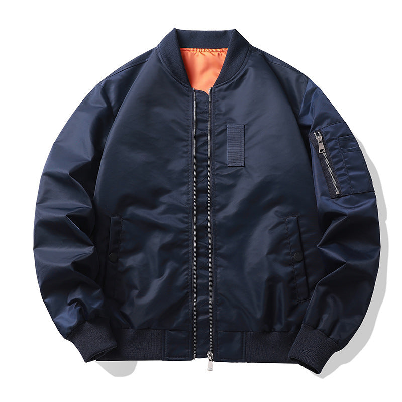 Men's Lightweight Flight Bomber Jacket with Water-Repellent Shell and Contrast Lining Fashion Glam
