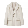 Women's short blazer-coat made of teddy fleece with lapel collar Fashion Glam