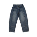 Unisex Wide Jeans with High Waist, Distinctive Seam Panels and Tapered Cropped Silhouette Fashion Glam
