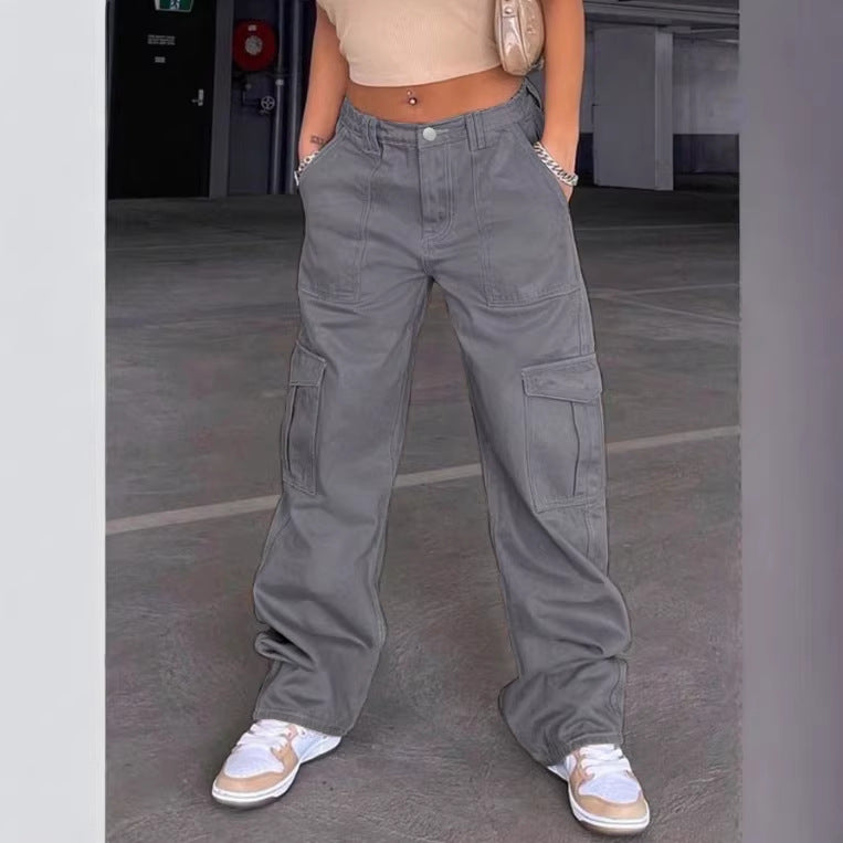 Women’s cargo pants with wide leg, high waist and utility pockets Fashion Glam