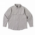 Unisex Boxy Overshirt in Seersucker look with double chest flaps and shirt collar Fashion Glam