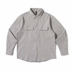 Unisex Boxy Overshirt in Seersucker look with double chest flaps and shirt collar Fashion Glam