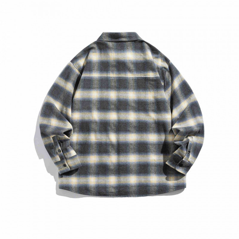 Unisex Boxy Checkered Flannel Overshirt with Patch Chest Pocket and Boxy Cut Fashion Glam