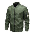 Men's Lightweight Nylon Bomber Jacket with Arm Pocket, Stand Collar and Ribbed Cuffs Fashion Glam