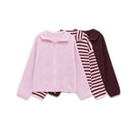 Women's Chunky Knit Zip Cardigan with Stand-up Collar and Oversized Silhouette Fashion Glam