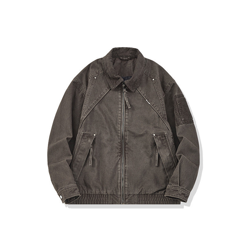 Men's canvas bomber jacket in vintage look with raglan sleeves and elastic hem Fashion Glam