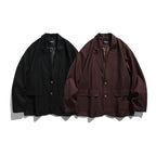 Men's Oversize Blazer in Boxy Cut with Flap Pockets and Light Padding Fashion Glam