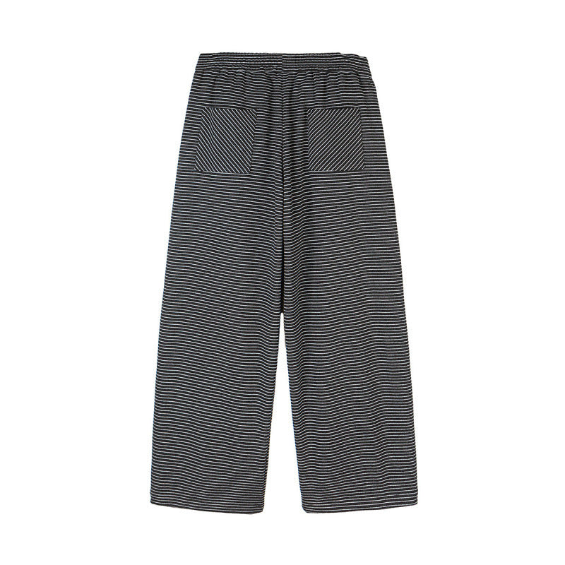 Women's culotte pants with wide leg, high waistband, and fine stripe pattern Fashion Glam