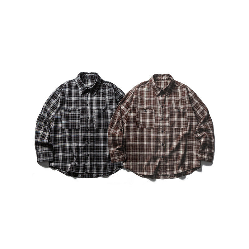 Men's Boxy Check Work Shirt made of soft flannel with double breast pockets Fashion Glam