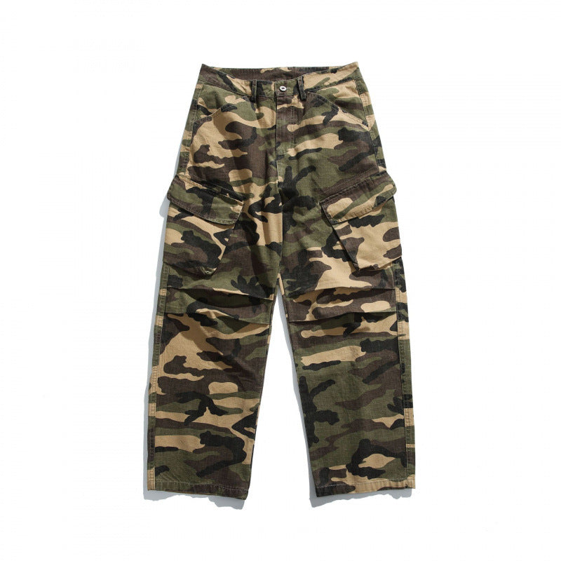 Unisex Loose Cargo Pants with Wide Leg, High Waist and Multifunctional Flap Pockets Fashion Glam