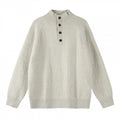 Unisex Structured Half-Zip Knit Sweater with Henley Button Placket and Raglan Sleeves Fashion Glam