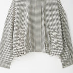 Women Checked Cropped Boxy Blouson with Stand Collar and Side Pockets Fashion Glam