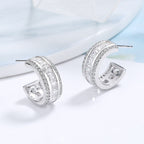 Women's stud earrings with elegant crystal and zirconia embellishment Fashion Glam
