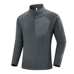 Men's Lightweight Performance Fleece Pullover with Quarter Zip and Chest Pocket Fashion Glam