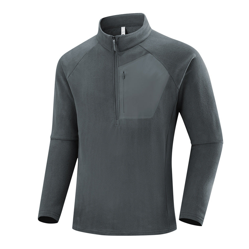 Men's Lightweight Performance Fleece Pullover with Quarter Zip and Chest Pocket Fashion Glam
