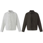 Unisex Oversize Pinstripe Shirt with Boxy Silhouette and Shirt Collar Fashion Glam