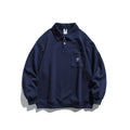 Unisex Oversize Polo Shirt Sweatshirt with Chest Pocket and Ribbed Hem Fashion Glam