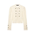 Women's lace jacket with Mandarin collar and decorative frog closures Fashion Glam