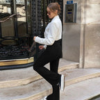 Ladies slim fit flared jeans with knee-open cutouts and shaping comfort waistband Fashion Glam