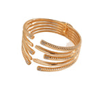 Women's Open Bangle with Modern, Layered Design Fashion Glam