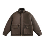 Men's Boxy-padded Utility blazer with high stand-up collar and patch pockets Fashion Glam