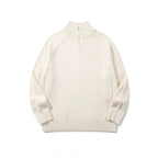 Unisex Knit Half-Zip Sweater with High Ribbed Collar and Raglan Sleeves Fashion Glam