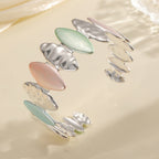 Women Open Bangle with Unique Textured Design Fashion Glam