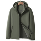 Men's Lightweight Softshell Hybrid Jacket with Hood, Breathable Mesh Lining and Hidden Zip Pockets Fashion Glam
