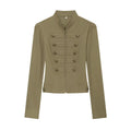 Ladies tailored field jacket in regimental style with stand-up collar and decorative stripes Fashion Glam