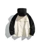 Unisex Lightweight two-tone wind and rain jacket with hood, water-repellent shell and adjustable hem Fashion Glam