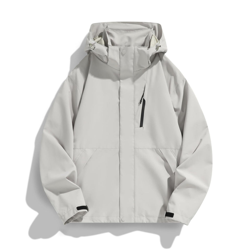 Women's Water-Repellent Hooded Transitional Jacket with Adjustable Hood, Concealed Front Placket and Multifunctional Pockets Fashion Glam