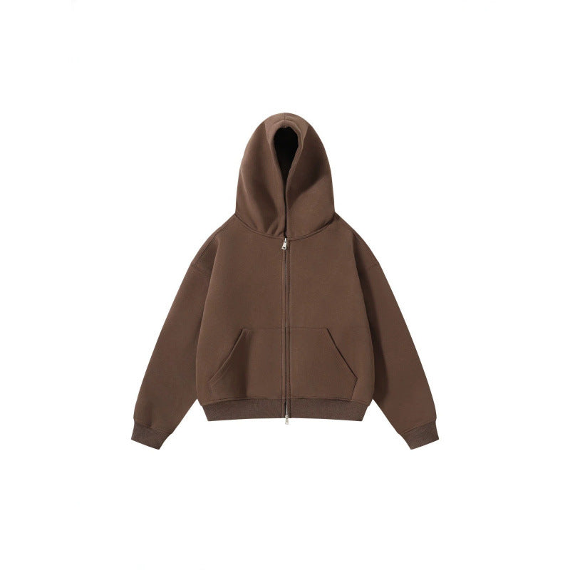 Unisex Oversize Hoodie with full zip and kangaroo pockets made of cotton fleece Fashion Glam