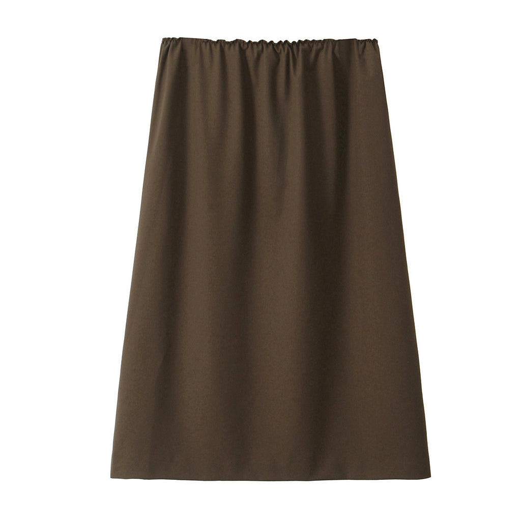 Women A-line midi skirt with elastic waistband and flowing silhouette Fashion Glam