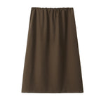Women A-line midi skirt with elastic waistband and flowing silhouette Fashion Glam
