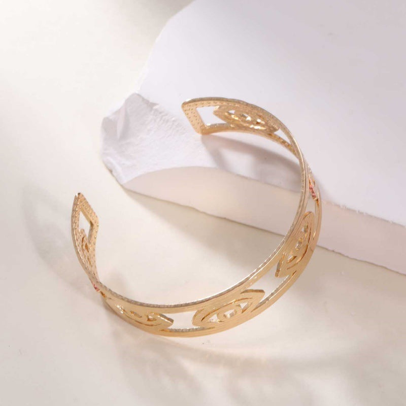 Women's Open Bangle in Modern Bamboo Design Fashion Glam