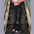 Women's High-Waisted Stretch Jeans with Light Flare and Decorative Pockets Fashion Glam