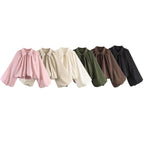 Women’s short jacket with oversized balloon sleeves and zipper Fashion Glam
