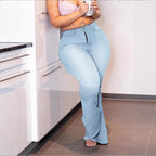 Ladies shaping high-waist flared jeans made of super stretch denim with butt-lift effect Fashion Glam