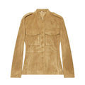 Women's suede military-style jacket with stand-up collar Fashion Glam