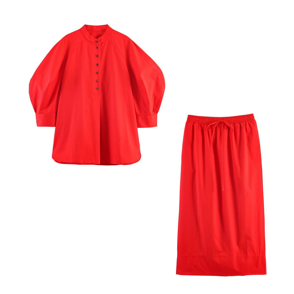Women’s maxi skirt with elastic drawstring waistband and straight fall Fashion Glam