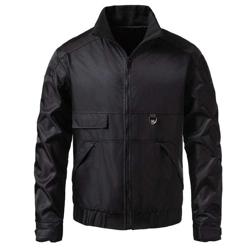 Men's water-repellent utility blouson with stand-up collar, kangaroo and flap pockets Fashion Glam