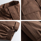 Men's Boxy Field Jacket with High Stand Collar, Padded Lining, and Flap Pockets Fashion Glam