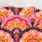 Women's quilted jacket with teddy lining and retro ornament print Fashion Glam