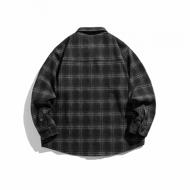 Men's Relaxed-Fit Flannel Lumberjack Shirt with Chest Pocket and Curved Hem Fashion Glam