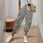 Women's linen jogger pants with drawstring, loose tapered fit and rolled hems Fashion Glam