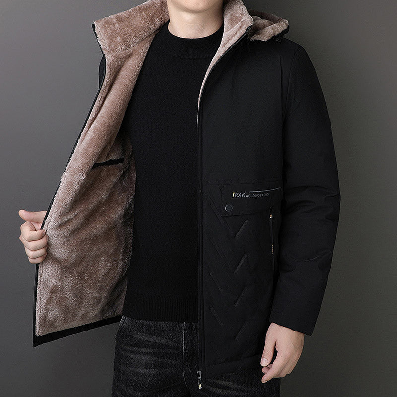 Men's Thermal Parka with Teddy Lining and Hood Fashion Glam