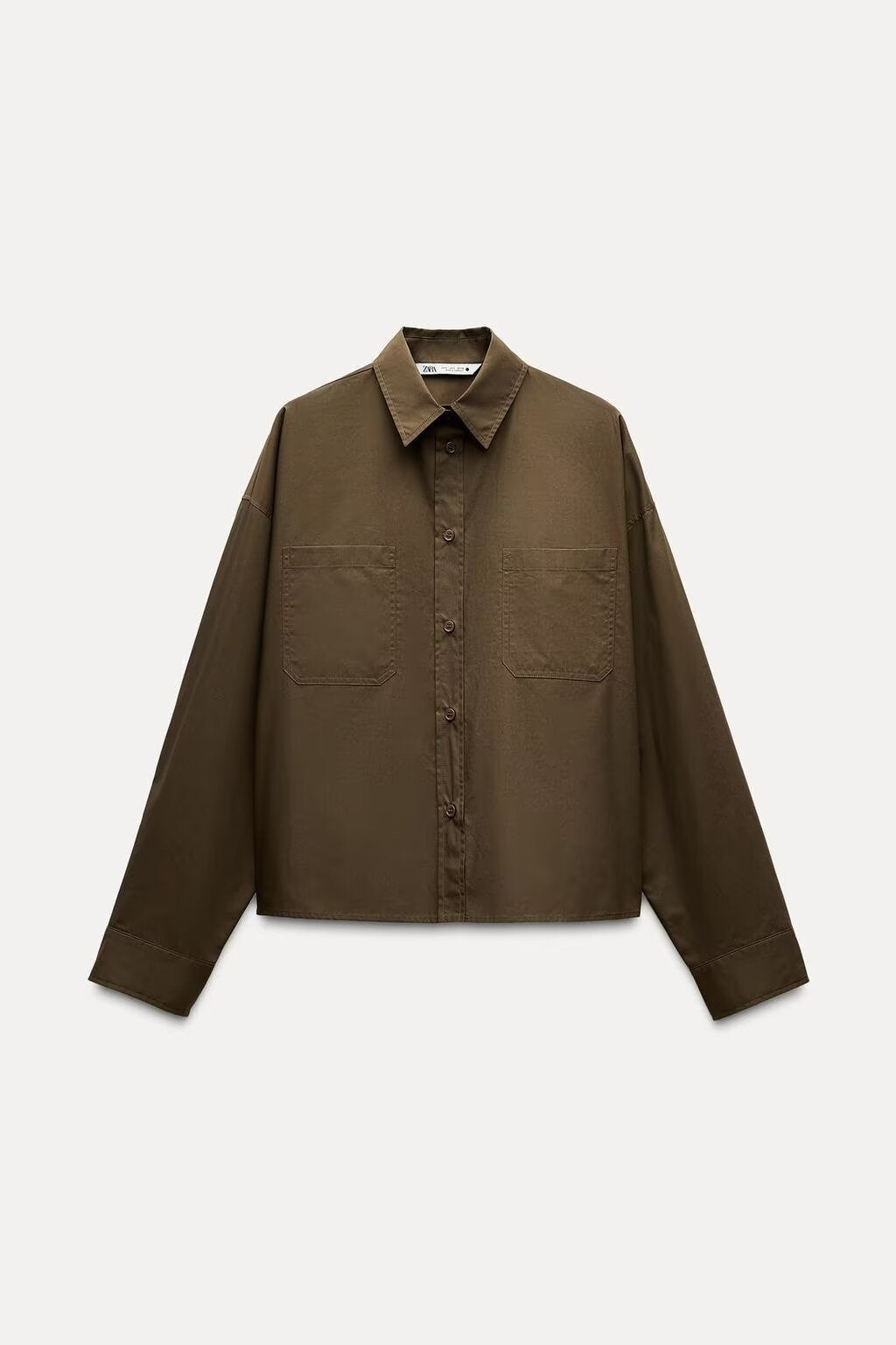 Women's Boxy Cropped Shirt Jacket with Patch Chest Pockets Fashion Glam