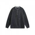 Unisex Chunky Knit Henley Sweater with Half Button Placket and Ribbed Neckline Fashion Glam