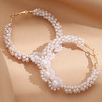 Women’s hoops with artistic pearl design Fashion Glam