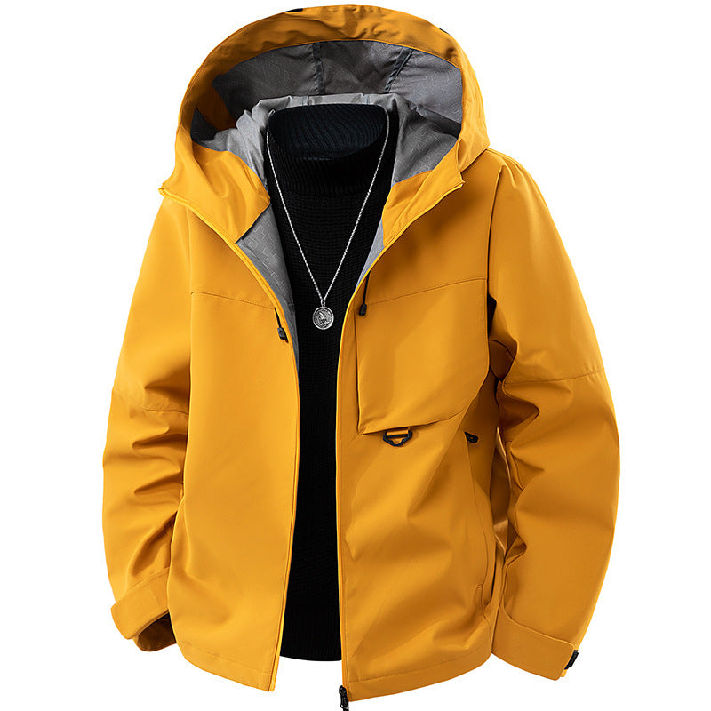 Men's technical hooded softshell jacket with adjustable hood and utility pockets Fashion Glam